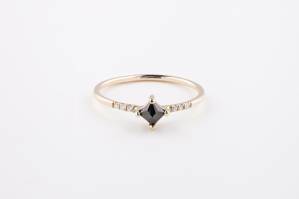 Jennie Kwon Designs Black Diamond Equilibrium Point Ring - Image 1 of 4