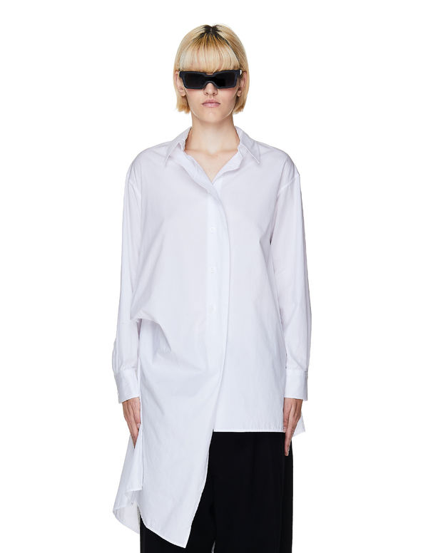 Yohji Yamamoto Cotton Asymmetric Shirt - White | Garmentory