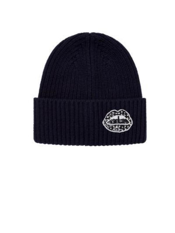 Markus Lupfer Star Lip Rib Beanie - Navy Blue | Garmentory display picture 2