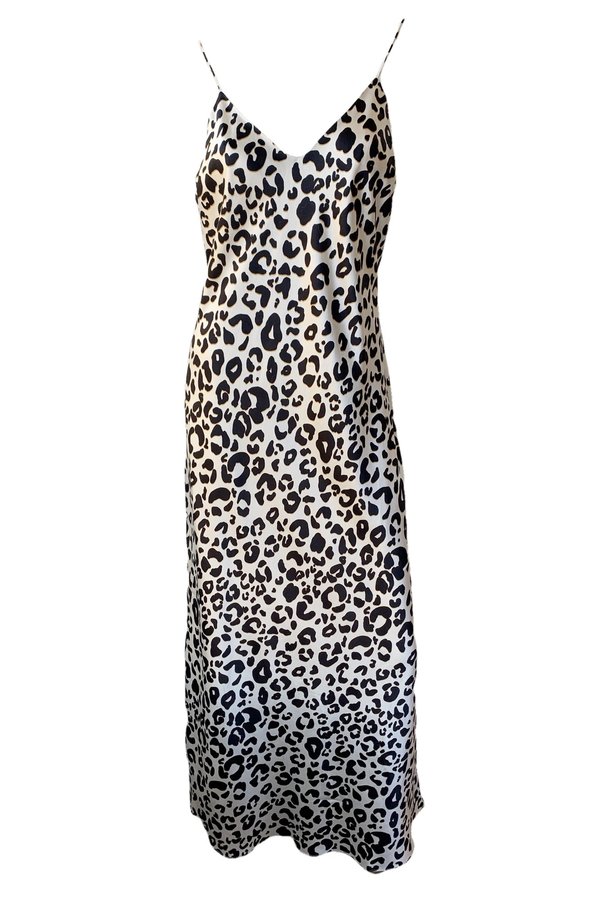 anine bing rosemary silk slip dress Anine Bing Rosemary Silk Slip Dress - Leopard