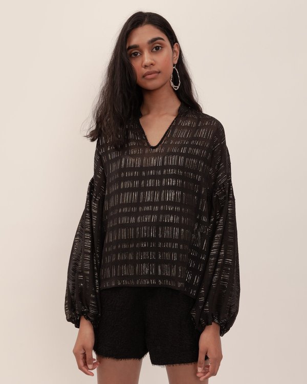 BEFORE MARCH Armeda Silk Lurex Blouse - Black BEFORE MARCH Armeda Silk Lurex Blouse - Black