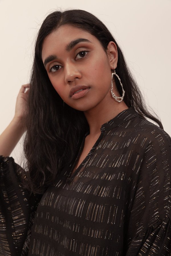 BEFORE MARCH Armeda Silk Lurex Blouse - Black BEFORE MARCH Armeda Silk Lurex Blouse - Black