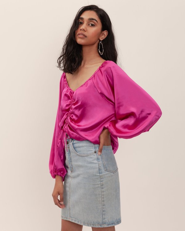 BEFORE MARCH Seala Blouse - Fuchsia Silk BEFORE MARCH Seala Blouse - Fuchsia Silk