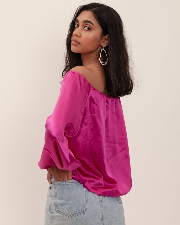 BEFORE MARCH Seala Blouse - Fuchsia Silk BEFORE MARCH Seala Blouse - Fuchsia Silk