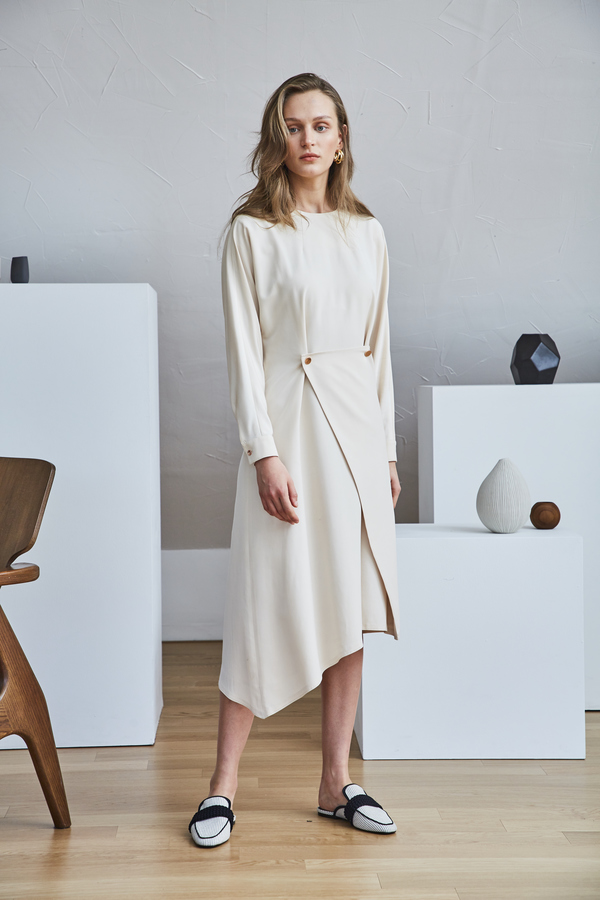 Maison De Ines UNBALANCE WRAP DRESS - Beige Maison De Ines UNBALANCE WRAP DRESS - Beige
