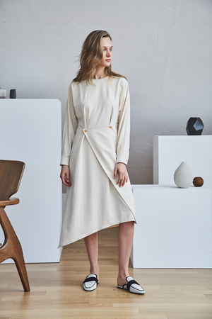 Maison De Ines UNBALANCE WRAP DRESS - Beige Maison De Ines UNBALANCE WRAP DRESS - Beige
