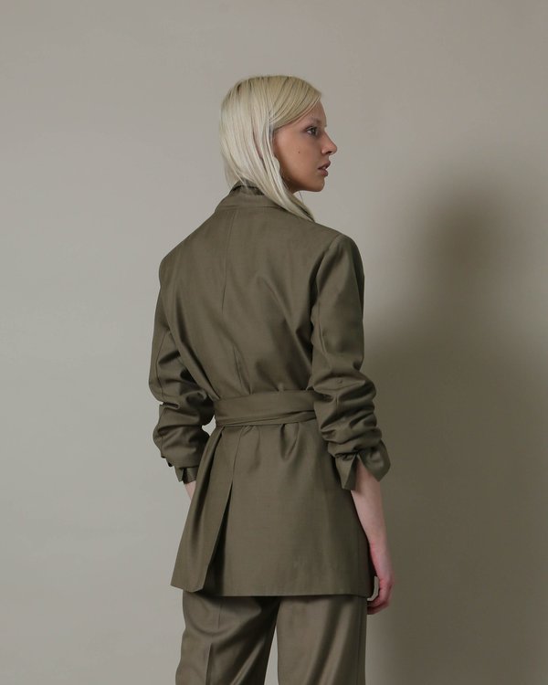More than Yesterday Belted Blazer - Olive More than Yesterday Belted Blazer - Olive
