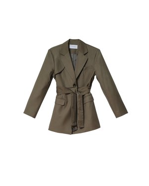 More than Yesterday Belted Blazer - Olive More than Yesterday Belted Blazer - Olive