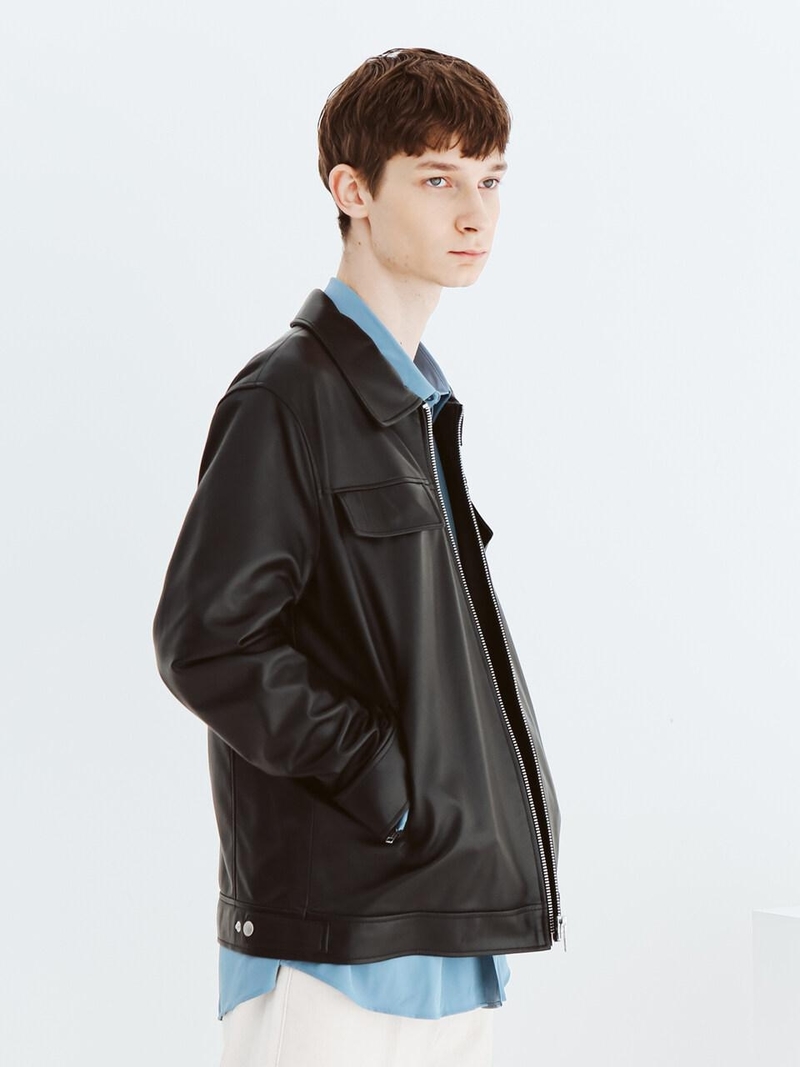 【SPERONE】Lambskin Trucker Jacket SPERONE Lamb Skin Pocket Trucker Jacket - Black | Garmentory
