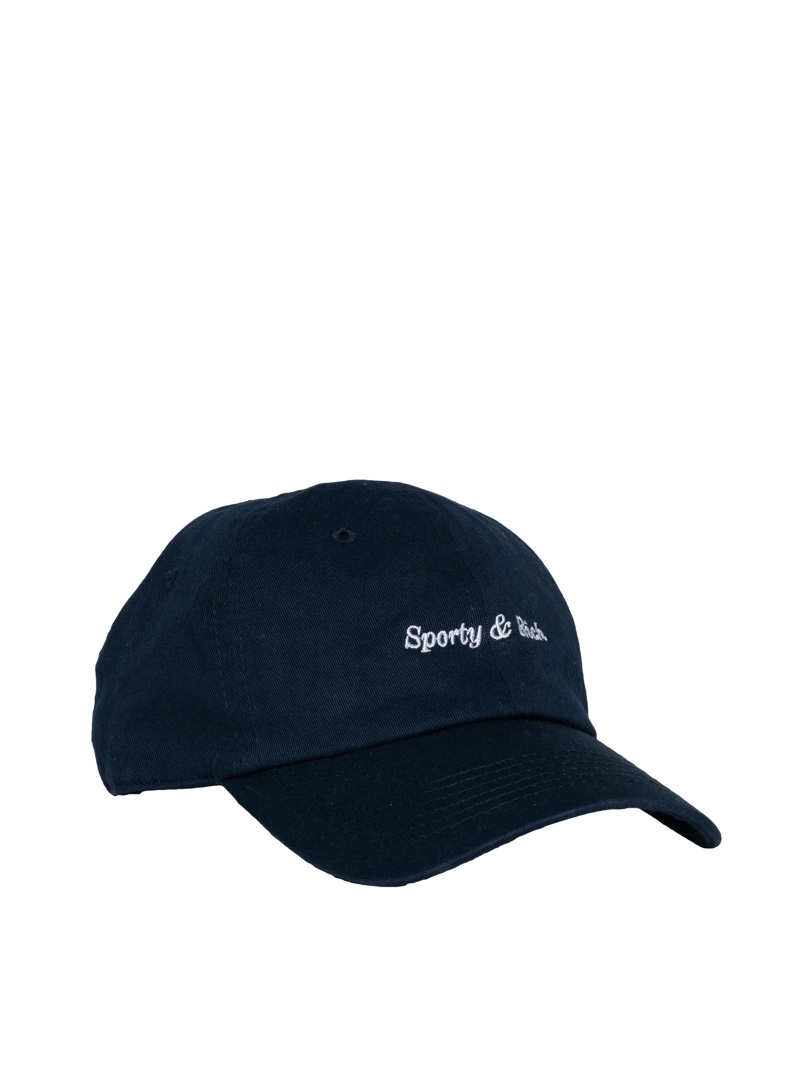 Sporty & Rich Classic Logo Hat - Navy/White Stitch | Garmentory