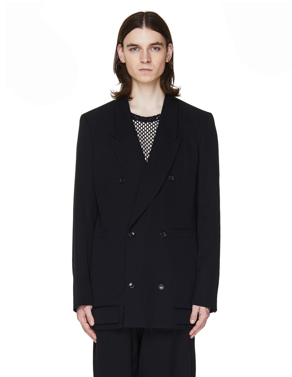 Comme des Garçons Homme plus Double-Breasted Wool Jacket - Black