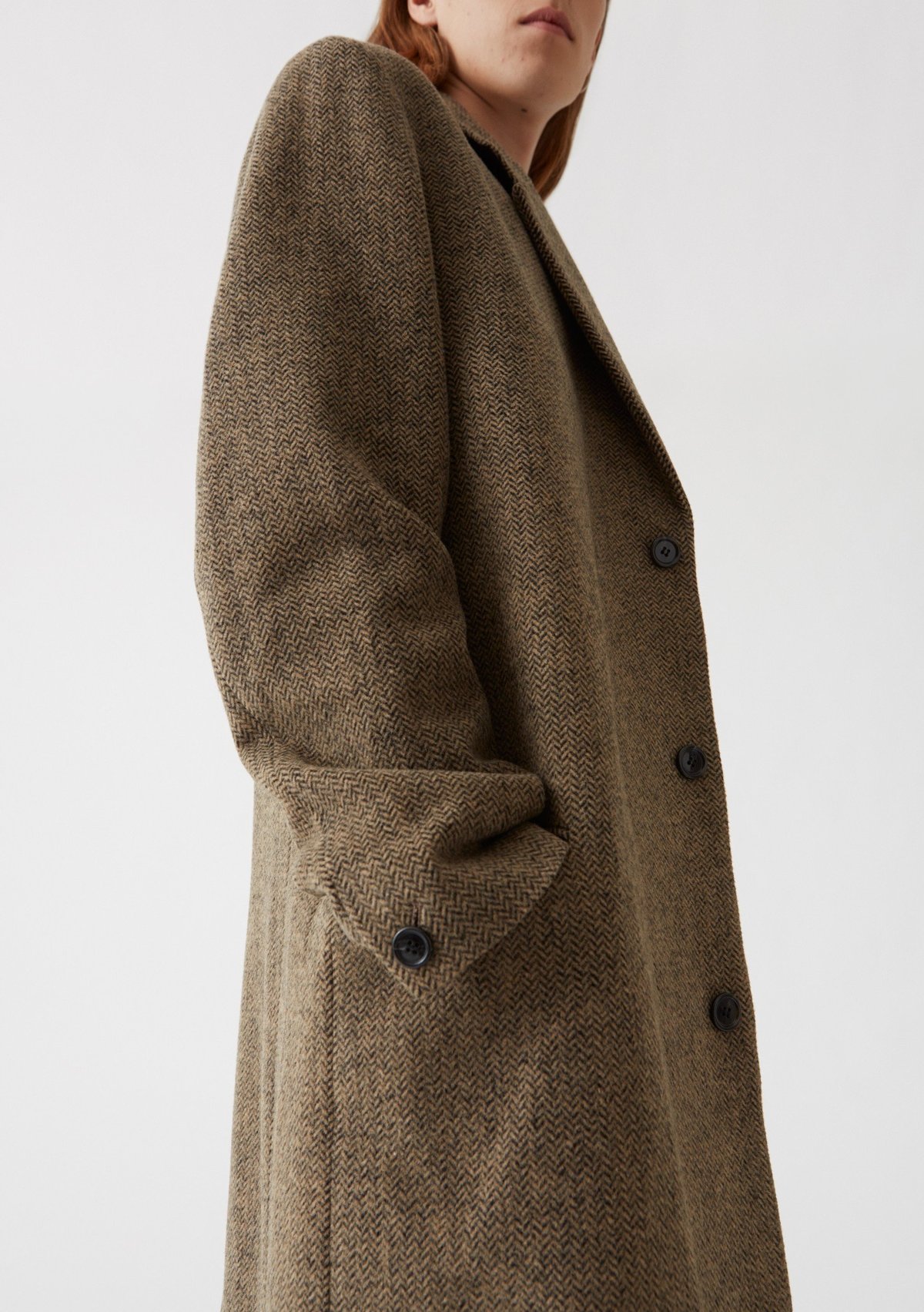 Hope Area Coat - Beige Herringbone - Image 3 of 4