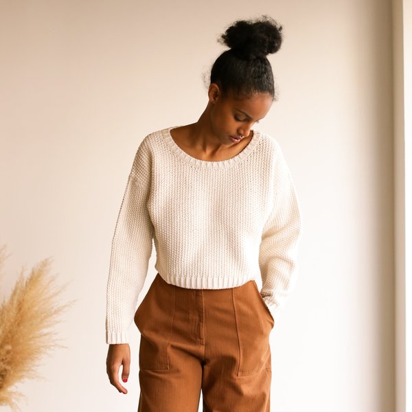First Rite Crop Pullover - Natural | Garmentory