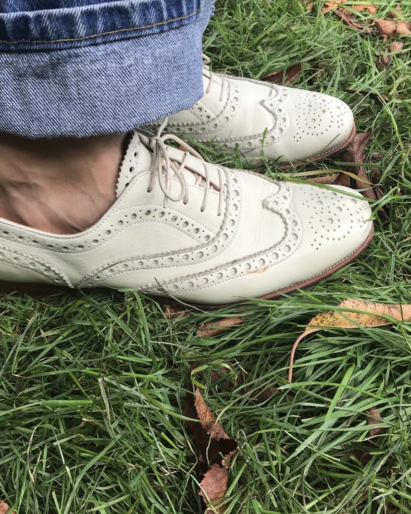 Derby CHURCH'S BURWOOD Pointure 38 - Cuir Blanc Et Argent, Occasion En Très Bon état (TBE)