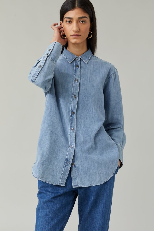 Closed Sandra Denim Shirt Blouse - Light Blue | Garmentory