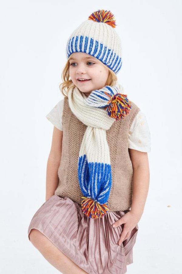KIDS cabbages & kings ny pom scarf - cobalt/silver sprinkle KIDS cabbages & kings ny pom scarf - cobalt/silver sprinkle