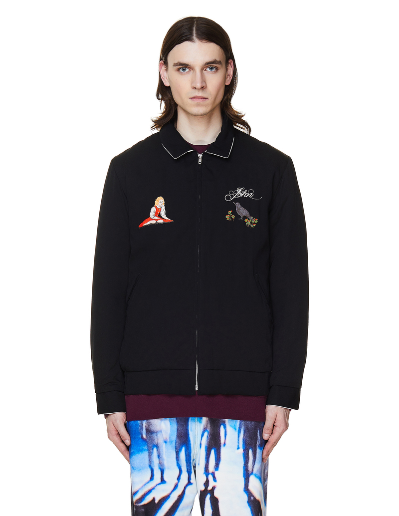 ジャケット・アウター jhon undercover JohnUNDERCOVER Embroidered Zip-Up Jacket - Black | Garmentory