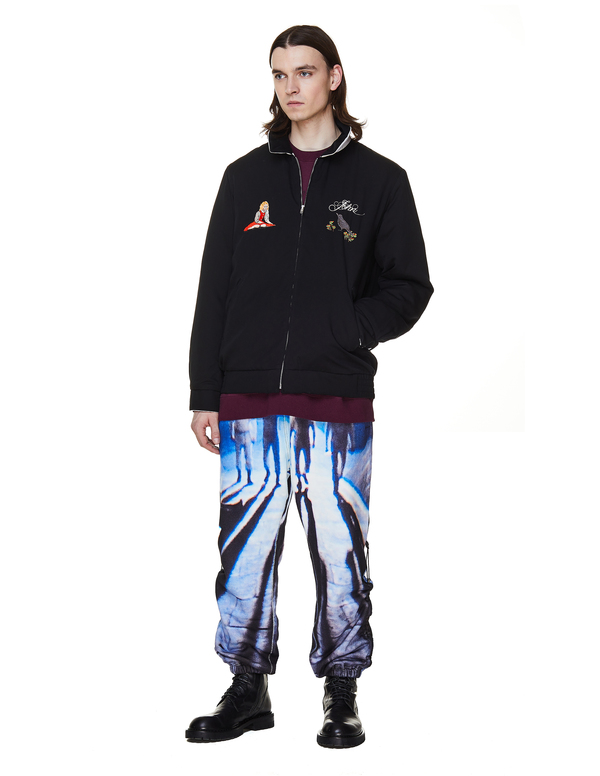 JohnUNDERCOVER Embroidered Zip-Up Jacket - Black | Garmentory