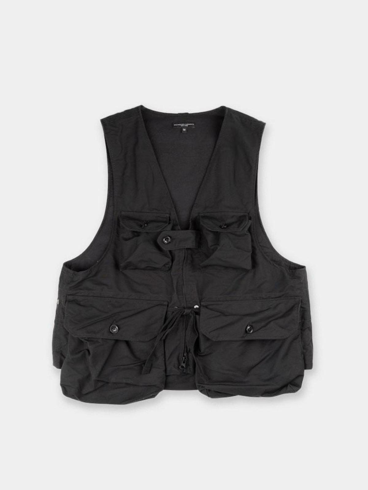 Engineered Garments Cotton Double Cloth Game Vest - Black | Garmentory