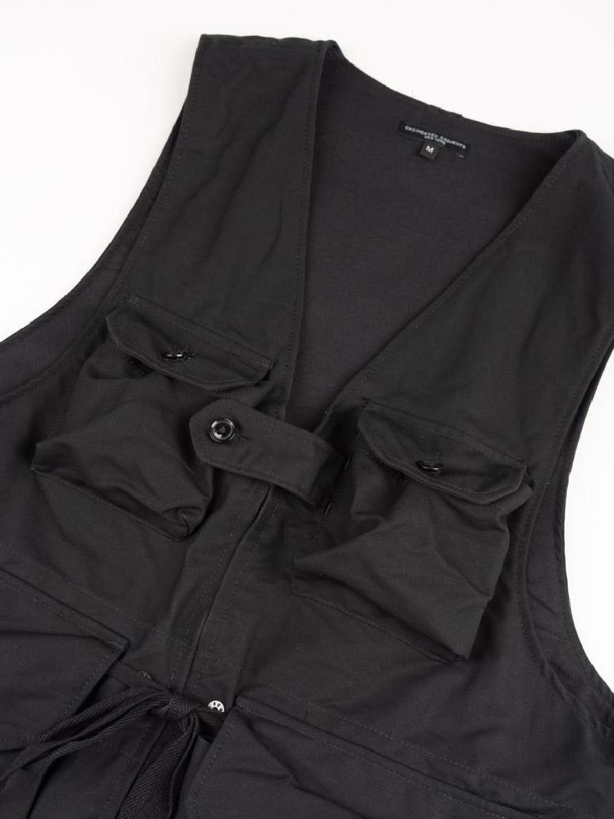 Engineered Garments Cotton Double Cloth Game Vest - Black | Garmentory