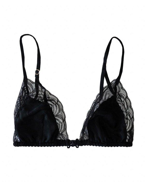 Botanica Workshop Cupro Vegan Silk Belinda Bralette - Black Botanica Workshop Cupro Vegan Silk Belinda Bralette - Black
