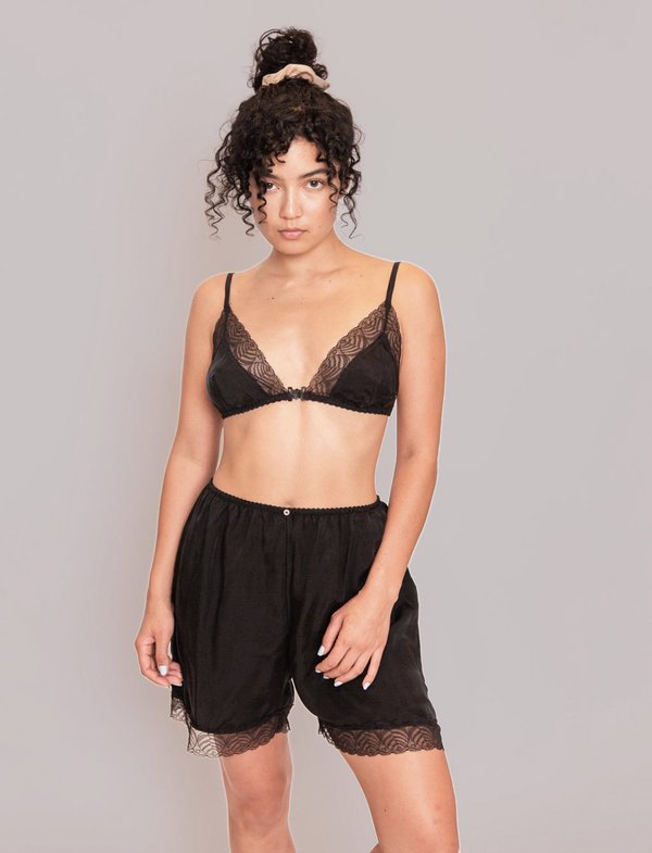 Botanica Workshop Cupro Vegan Silk Belinda Bralette - Black Botanica Workshop Cupro Vegan Silk Belinda Bralette - Black