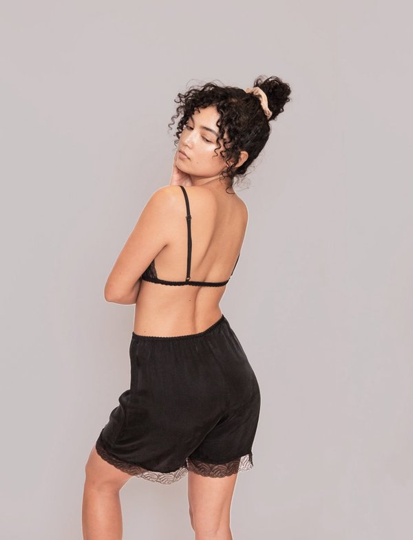 Botanica Workshop Cupro Vegan Silk Belinda Bralette - Black Botanica Workshop Cupro Vegan Silk Belinda Bralette - Black