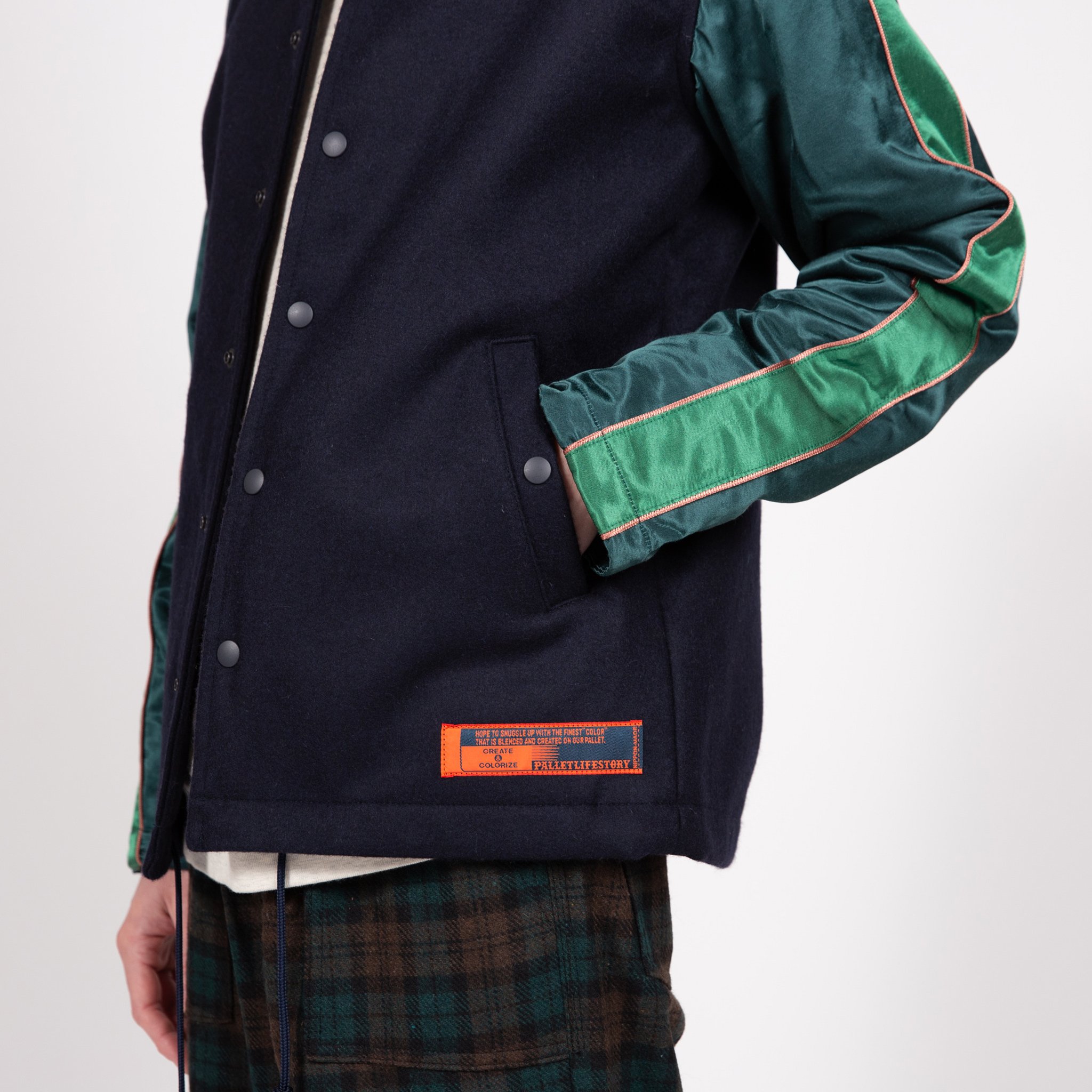 Pallet Life Story Award Jacket Navy/Green Garmentory