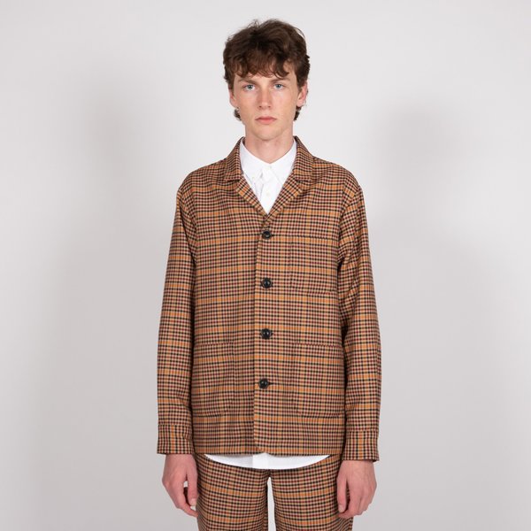 Schnayderman's Overshirt Notch Overcheck - Black/Beige/Burgundy/Orange