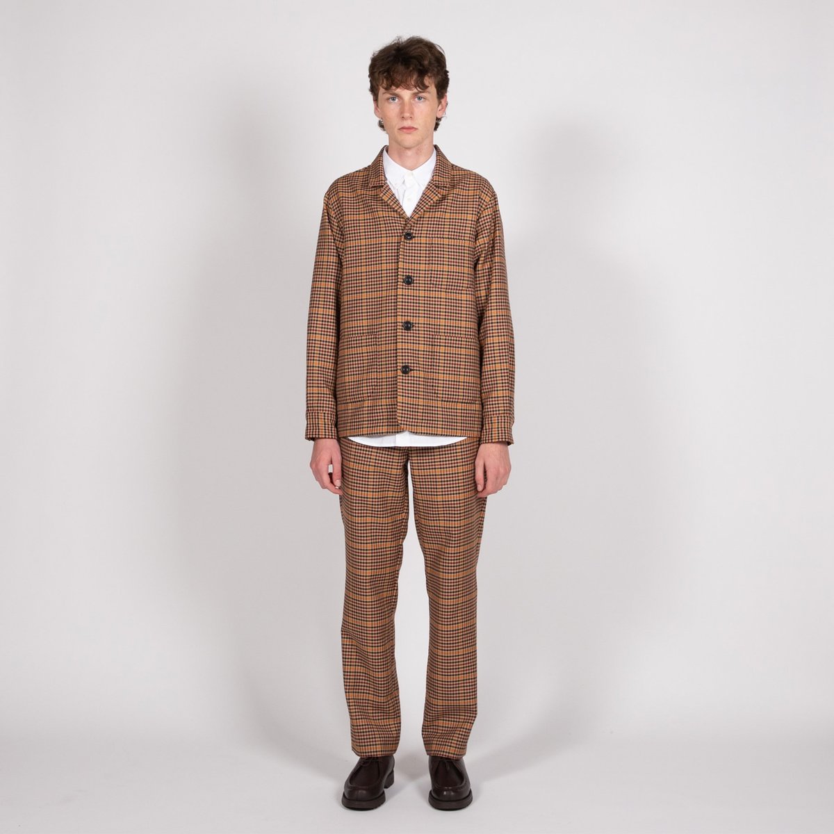 Schnayderman's Overshirt Notch Overcheck - Black/Beige/Burgundy/Orange - Image 2 of 7