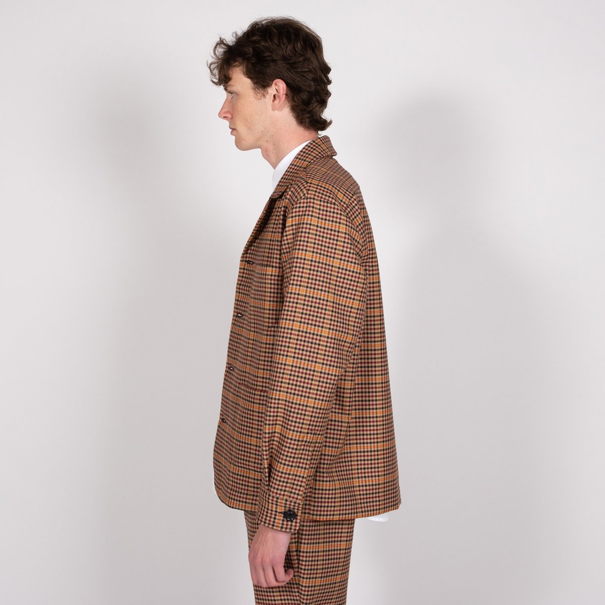 Schnayderman's Overshirt Notch Overcheck - Black/Beige/Burgundy/Orange - Image 4 of 7