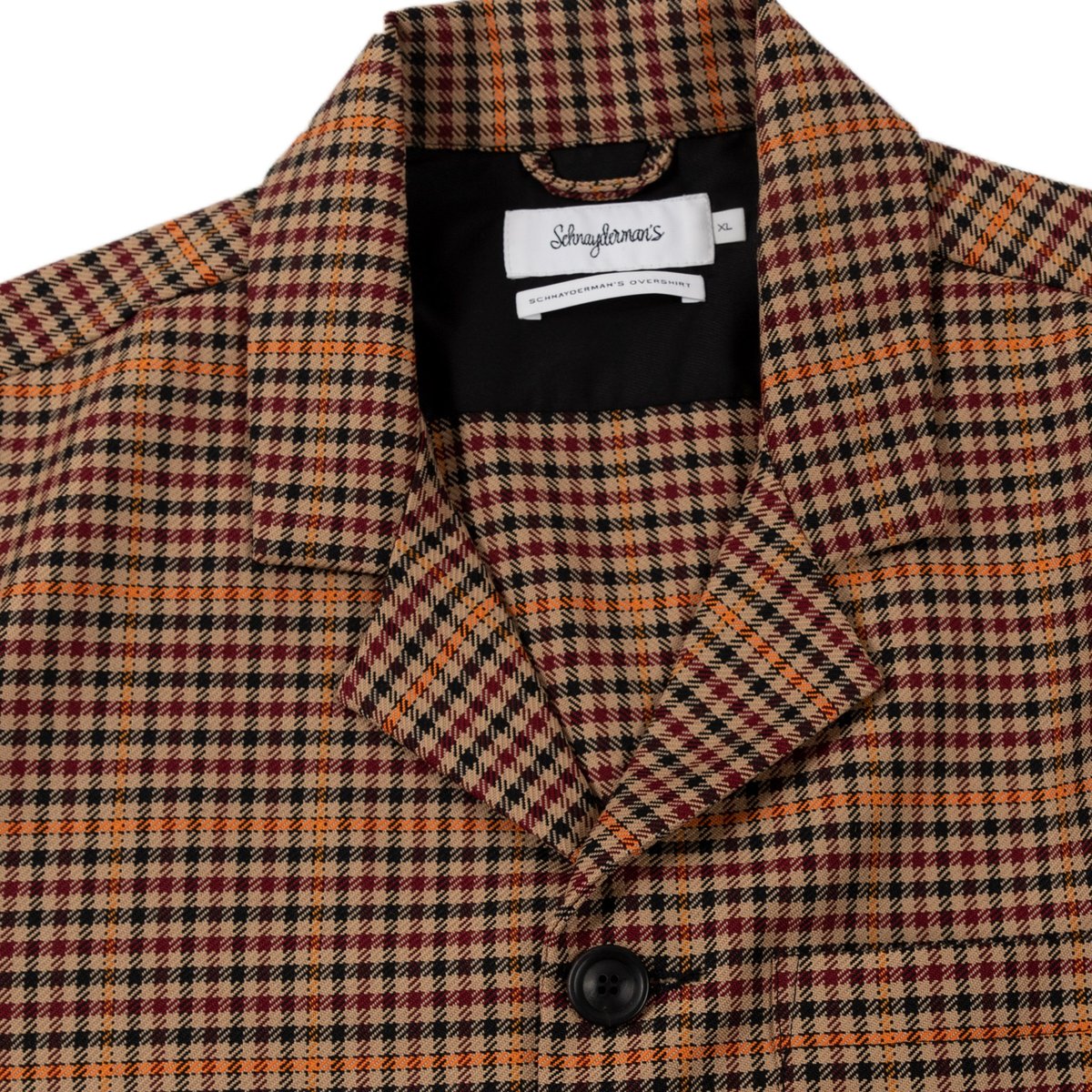 Schnayderman's Overshirt Notch Overcheck - Black/Beige/Burgundy/Orange - Image 7 of 7