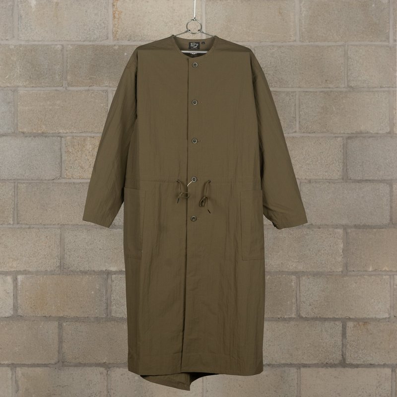Orslow No Collar Coat - Army | Garmentory