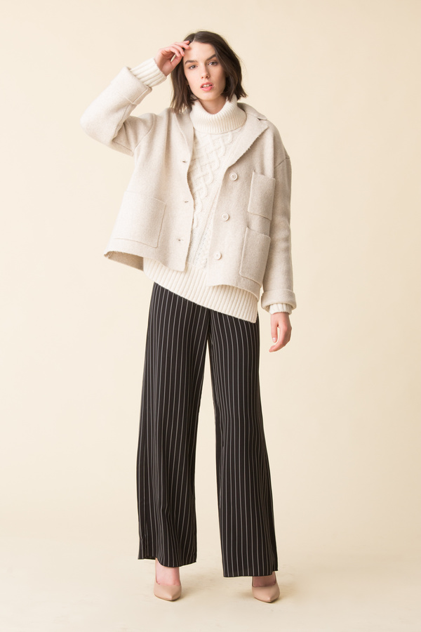 ATM Novelty Blend Sweater Jacket - Oat ATM Novelty Blend Sweater Jacket - Oat