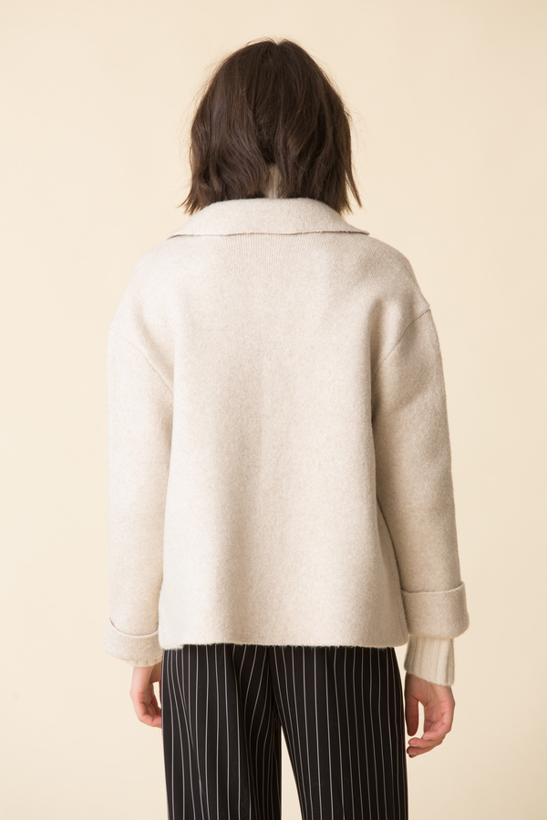 ATM Novelty Blend Sweater Jacket - Oat ATM Novelty Blend Sweater Jacket - Oat