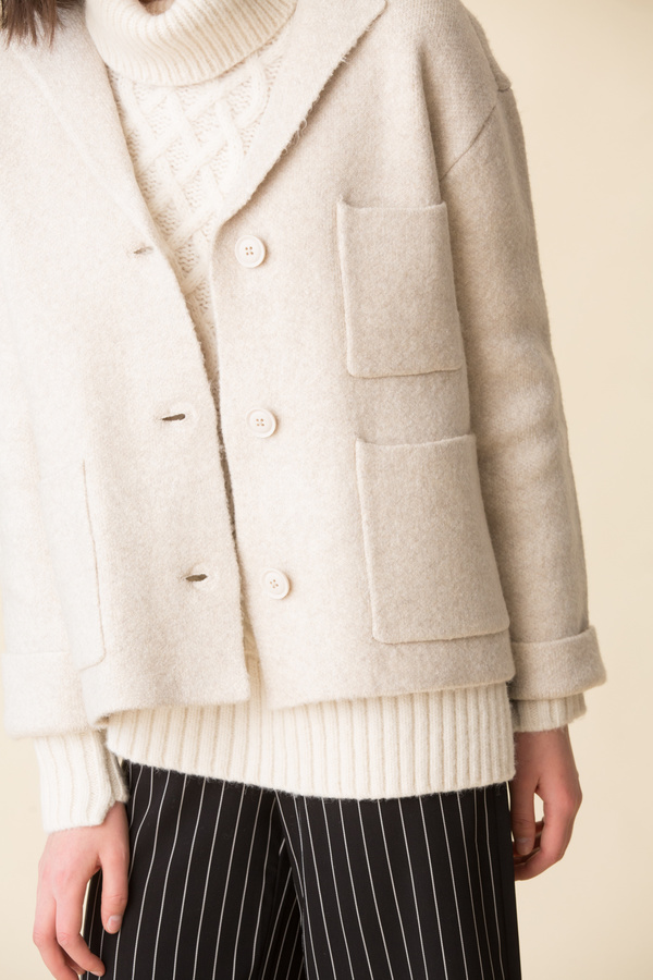 ATM Novelty Blend Sweater Jacket - Oat ATM Novelty Blend Sweater Jacket - Oat