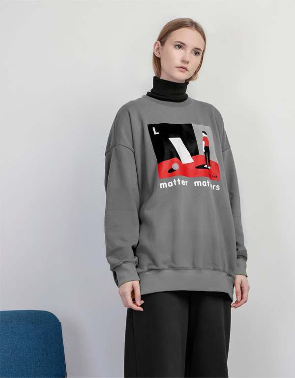 MATTER MATTERS The L is for Look sweatshirt - Grey MATTER MATTERS The L is for Look sweatshirt - Grey