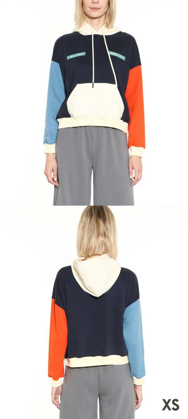 Unisex MATTER MATTERS Colourblock hoodie - Navy Multi Unisex MATTER MATTERS Colourblock hoodie - Navy Multi