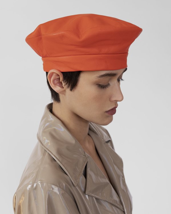 Clyde Lambskin Beret - Satsuma Clyde Lambskin Beret - Satsuma