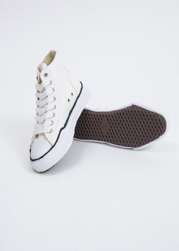 Mihara Yasuhiro Canvas High Top Original Sole Sneaker - White Mihara Yasuhiro Canvas High Top Original Sole Sneaker - White