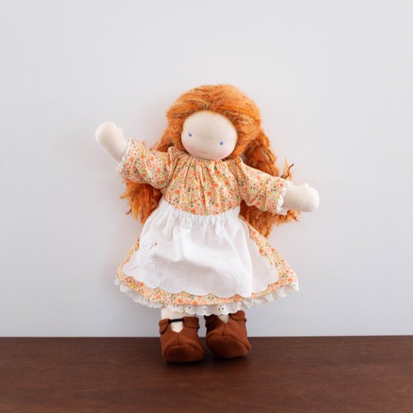 Kids Shop Merci Milo Waldorf Doll with Red Hair - Floral Orange Dress Kids Shop Merci Milo Waldorf Doll with Red Hair - Floral Orange Dress