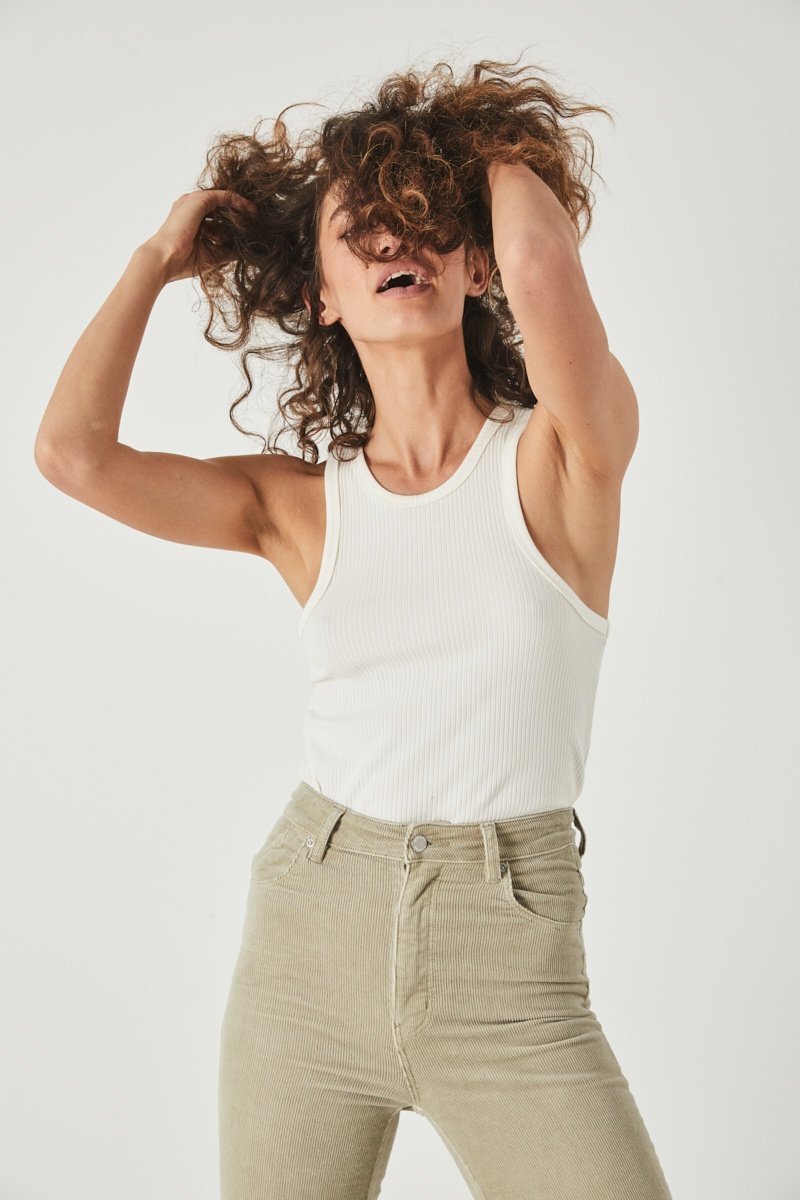 Rollas Miller Rib Tank Top - White 