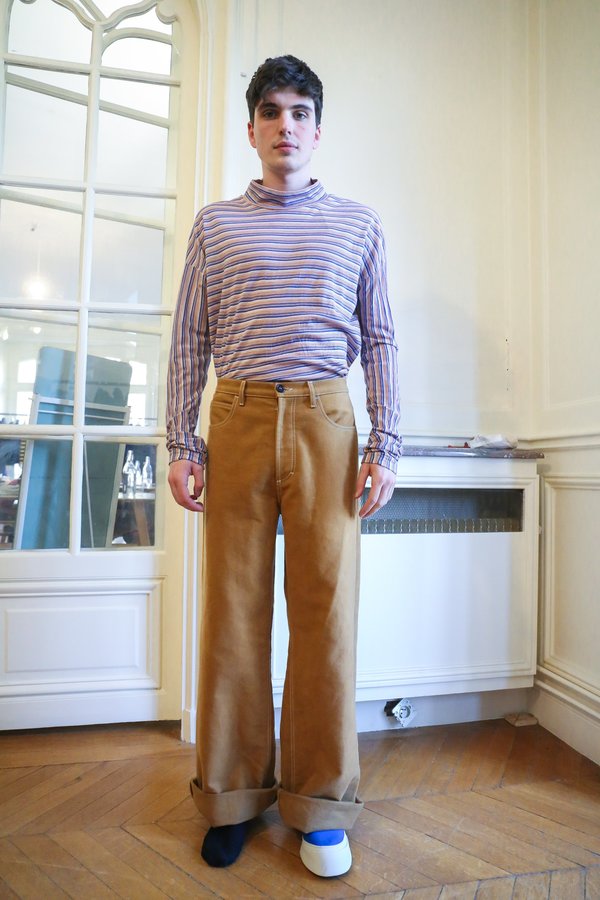 Marni Mock Neck Long Sleeve Shirt - Stripe Marni Mock Neck Long Sleeve Shirt - Stripe
