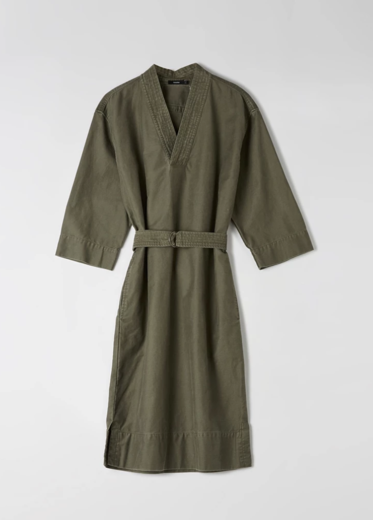 knee length dresses for ladies Basique Linen Slip Dress Khaki