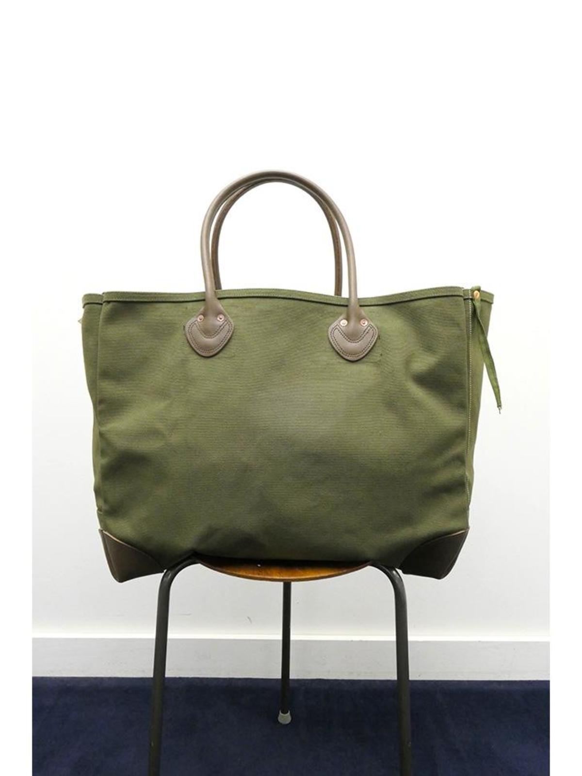 kapital 4号帆布 RAINBOWY MILK BAG Lサイズ Kapital #4 Canvas RAIN SMILE MILKBAG | Khaki | Canoe Club