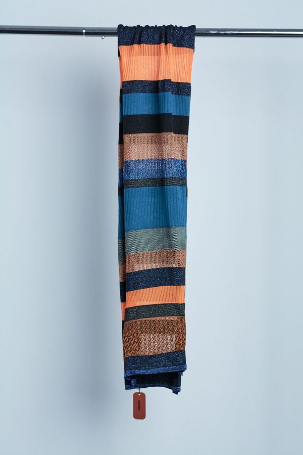 MISSONI Metallic Woven Scarf - Blue/Orange