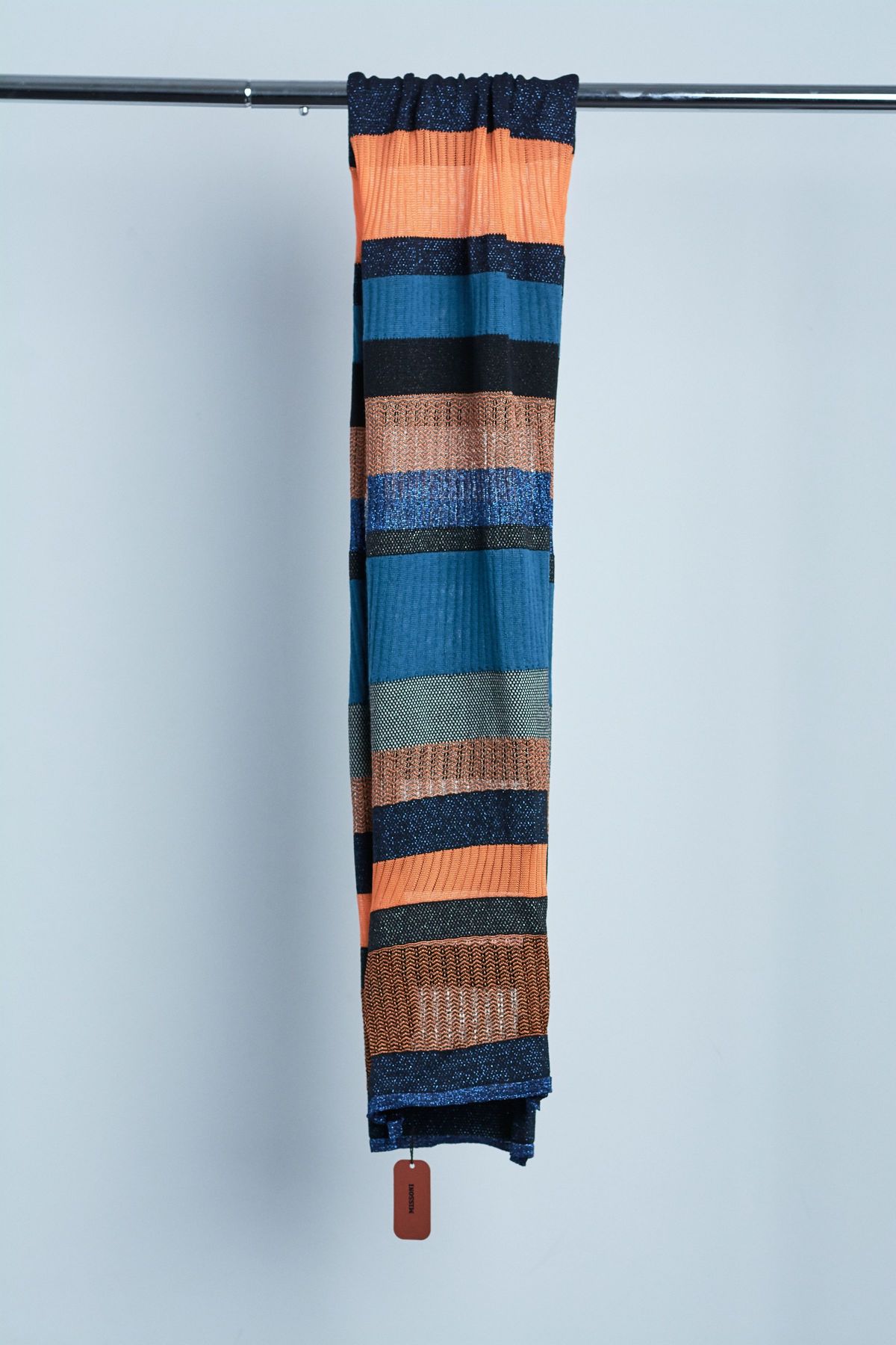 MISSONI Metallic Woven Scarf - Blue/Orange - Image 1 of 1