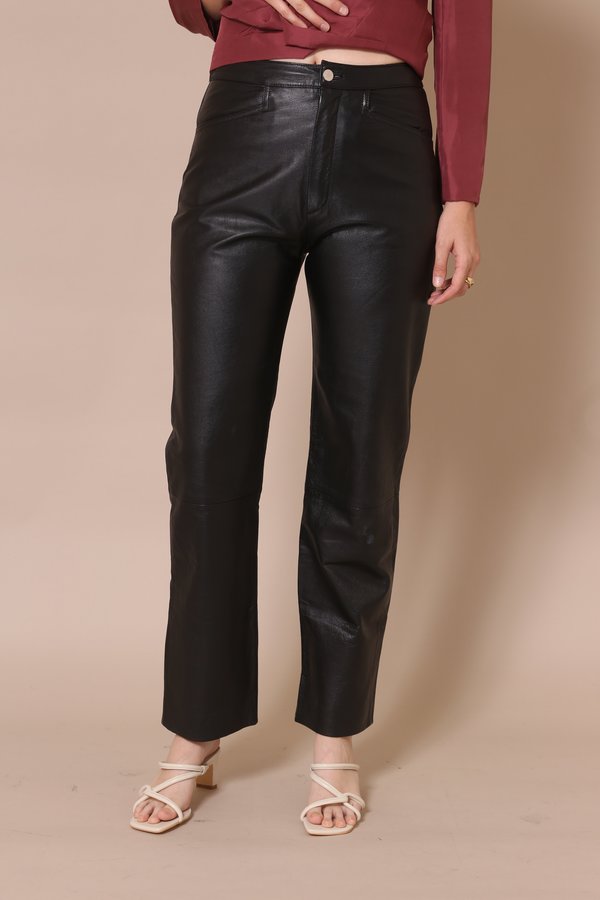 "INTENTIONALLY __________." ARCHIVE 0182 PANTS - Black Leather "INTENTIONALLY __________." ARCHIVE 0182 PANTS - Black Leather