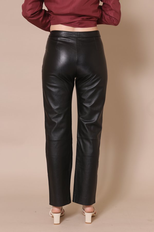 "INTENTIONALLY __________." ARCHIVE 0182 PANTS - Black Leather "INTENTIONALLY __________." ARCHIVE 0182 PANTS - Black Leather