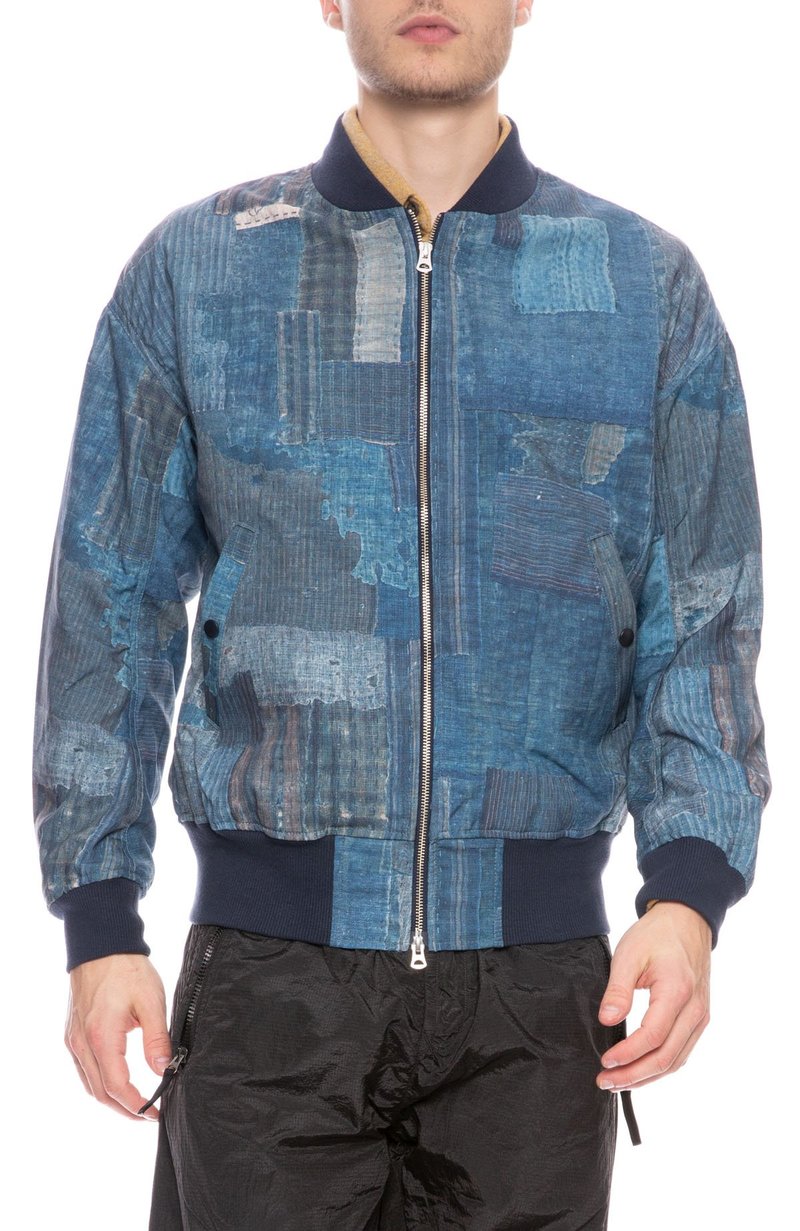 FDMTL Boro Printed Patchwork Bomber - Boro | Garmentory